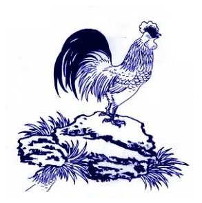 雞立于石上圖案